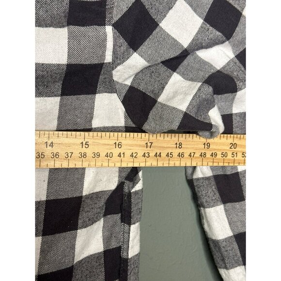 Jach's Girlfriend Black White Buffalo Plaid Women's Small Comfort Stretch Button - Picture 8 of 9